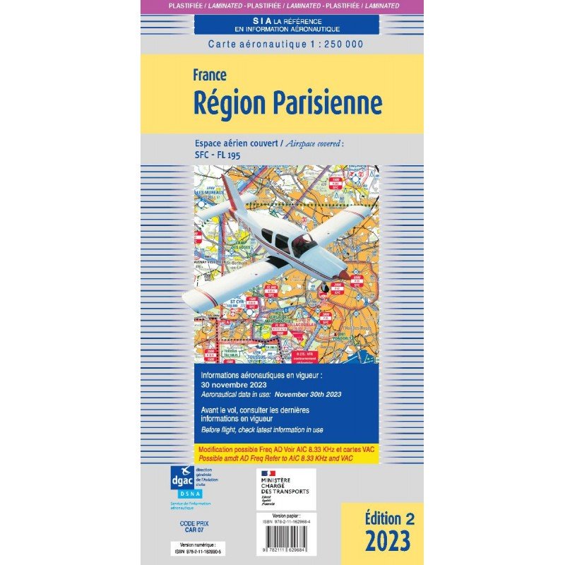 2nde Édition 2023 PLASTIFIÉE - Carte SIA Région Parisienne SIA - 1