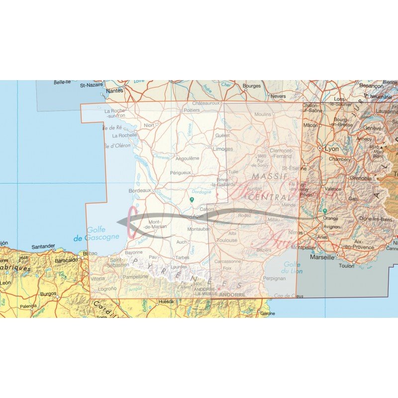 2024 Laminated Edition - ICAO Map 947 IGN - FRANCE SOUTH WEST