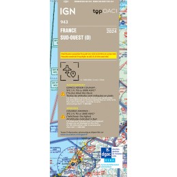 Edición 2024 - Mapa OACI 943 IGN - SUDOESTE DE FRANCIA
