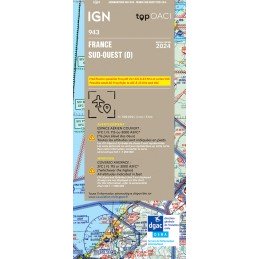 copy of 2023 Edition - Map 943 IGN ICAO - FRANCE SUD OUEST IGN - 1