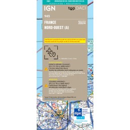 Edición laminada 2024 - Mapa de la OACI 945 IGN - NOROESTE DE FRANCIA