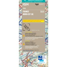 copy of 2023 Edition Laminated - Map 946 IGN ICAO - FRANCE NORD EST IGN - 1