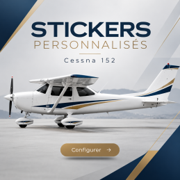 Stickers personnalisés pour Cessna 152 - Immatriculation et lettrage avion AEROWOOD - 1