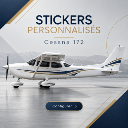 Stickers personnalisés pour Cessna 172 - Immatriculation et lettrage avion AEROWOOD - 2