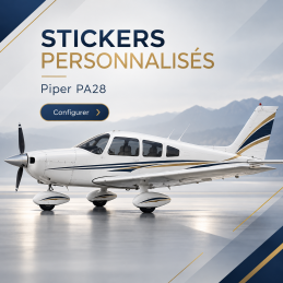 Stickers personnalisés pour Piper PA28 - Immatriculation et lettrage avion AEROWOOD - 1
