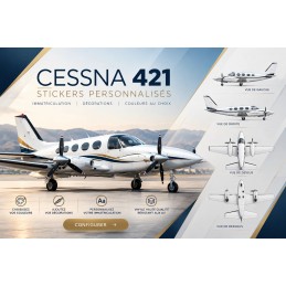 Adhesivos personalizados para Cessna 421 - Matrícula y rotulación AEROWOOD - 1