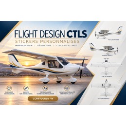 Custom Flight Design CTLS Aircraft Decals - Registration & Lettering AEROWOOD - 1
