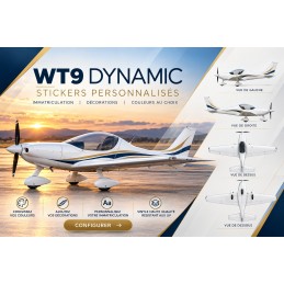 Stickers personnalisés pour Aerospool WT9 Dynamic - Immatriculation et lettrage avion AEROWOOD - 1