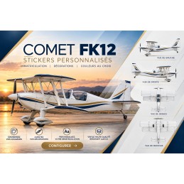 Adhesivos personalizados para B&F Comet FK12 - Matrícula y rotulación AEROWOOD - 1