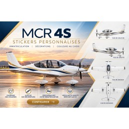 Adhesivos personalizados para Dyn'Aero MCR 4S - Matrícula y rotulación AEROWOOD - 1