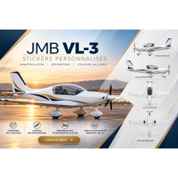 Adhesivos personalizados para JMB Aircraft VL-3 - Matrícula y rotulación AEROWOOD - 1