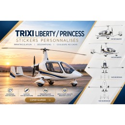Adhesivos personalizados para Trixi Liberty / Princess - Matrícula y rotulación AEROWOOD - 1
