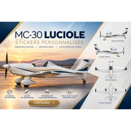 Adhesivos personalizados para Colomban MC-30 Luciole - Matrícula y rotulación AEROWOOD - 1