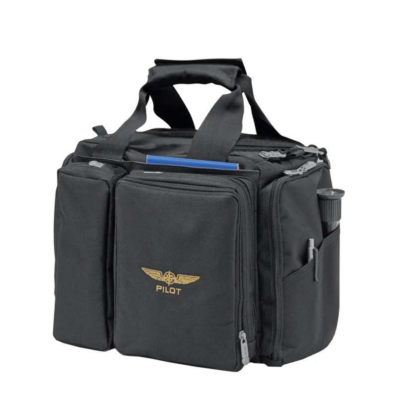 Black cross-country bag for pilot with multiple storage spaces DESIGN 4 PILOTS - 1