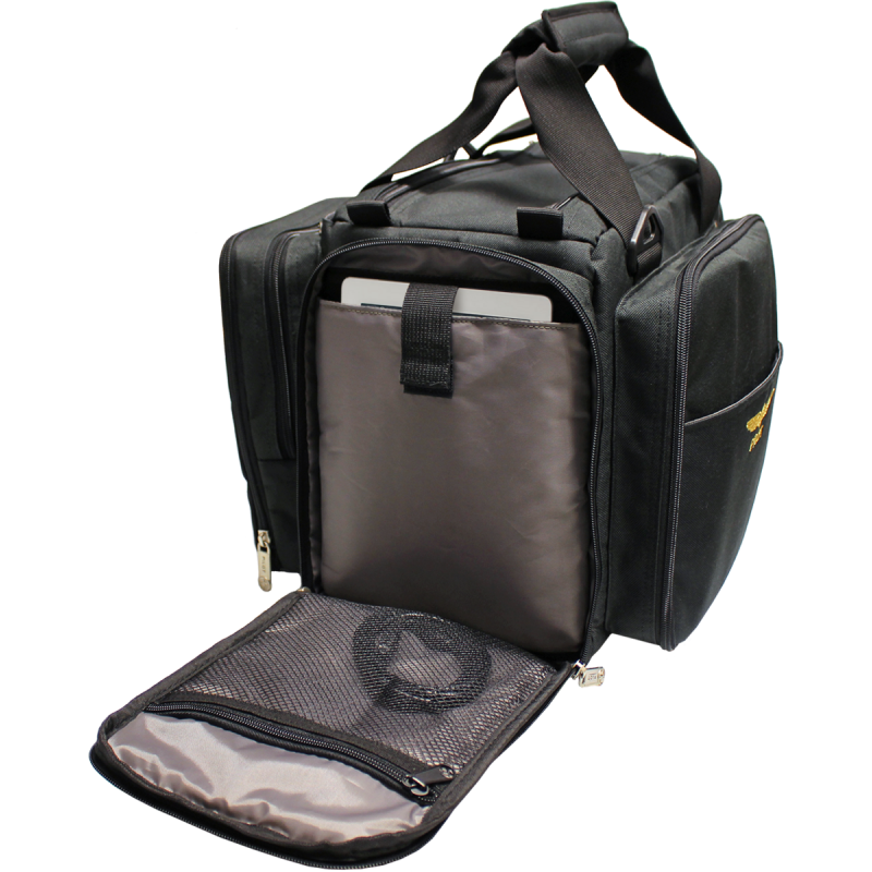 Black cross-country bag for pilot with multiple storage spaces DESIGN 4 PILOTS - 2