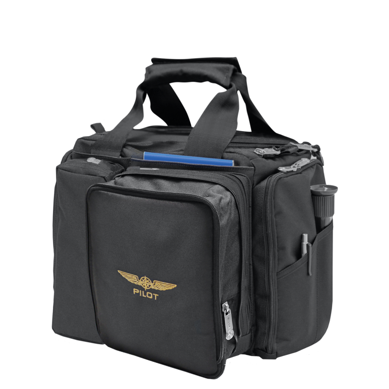 Black cross-country bag for pilot with multiple storage spaces DESIGN 4 PILOTS - 5