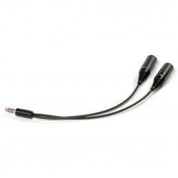 Adaptateur PA76-US casque aviation générale double jack vers prise hélicoptère PILOT Communication - 1