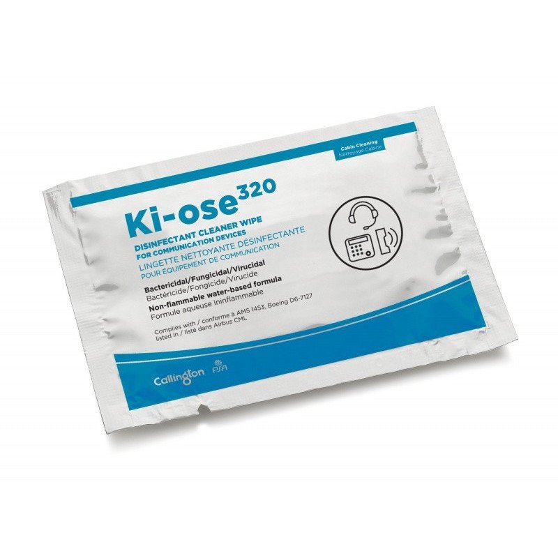 Ki-ose320 Individual Wipe - High Efficiency Disinfectant Cleaner for Communication Systems PSA PARIS - 1
