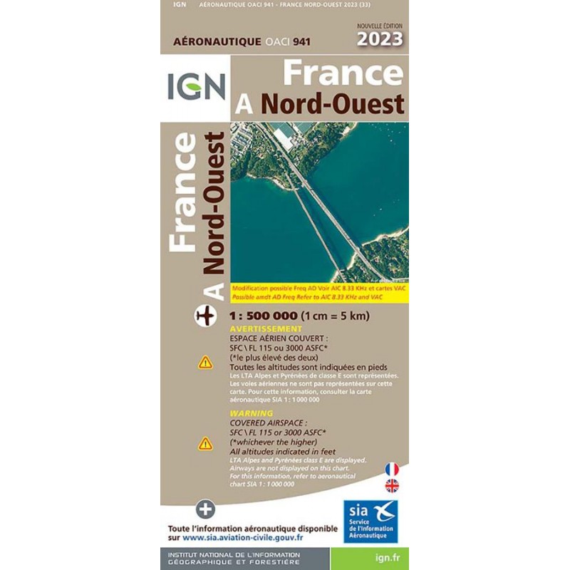 2023 Edition - Map 941 IGN ICAO - NORTHWEST FRANCE IGN - 1