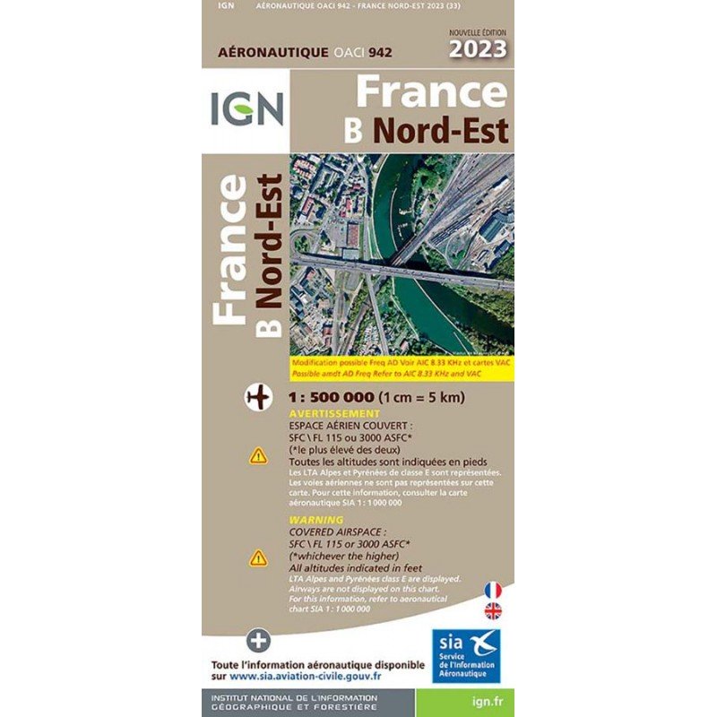 2023 Edition - Map 942 IGN ICAO - NORTHEAST FRANCE IGN - 1