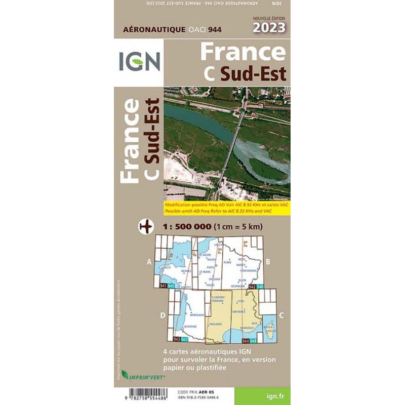 Edición 2023 - Mapa IGN OACI 944 - SUDESTE DE FRANCIA IGN - 2
